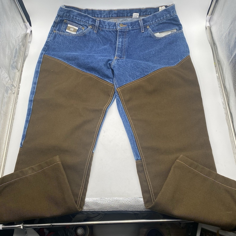 Diamond Cut Jeans Mens 42x30 Blue Denim Regular Briar‎ Brush Hunting Canvas USA